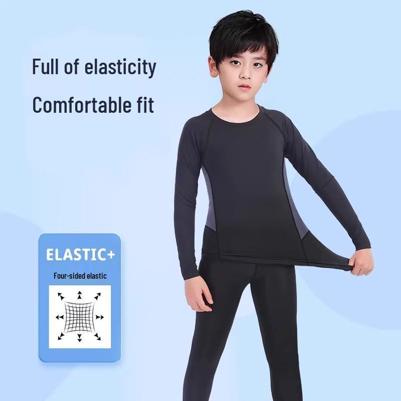 Children's Quick-Drying Sports Suit: Boys Basketball Compression Shirt & Football Base Layer for Spring Training