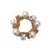 Retro Glitter Rhinestone Pearl-Trimmed Scrunchie Hair Tie for Women