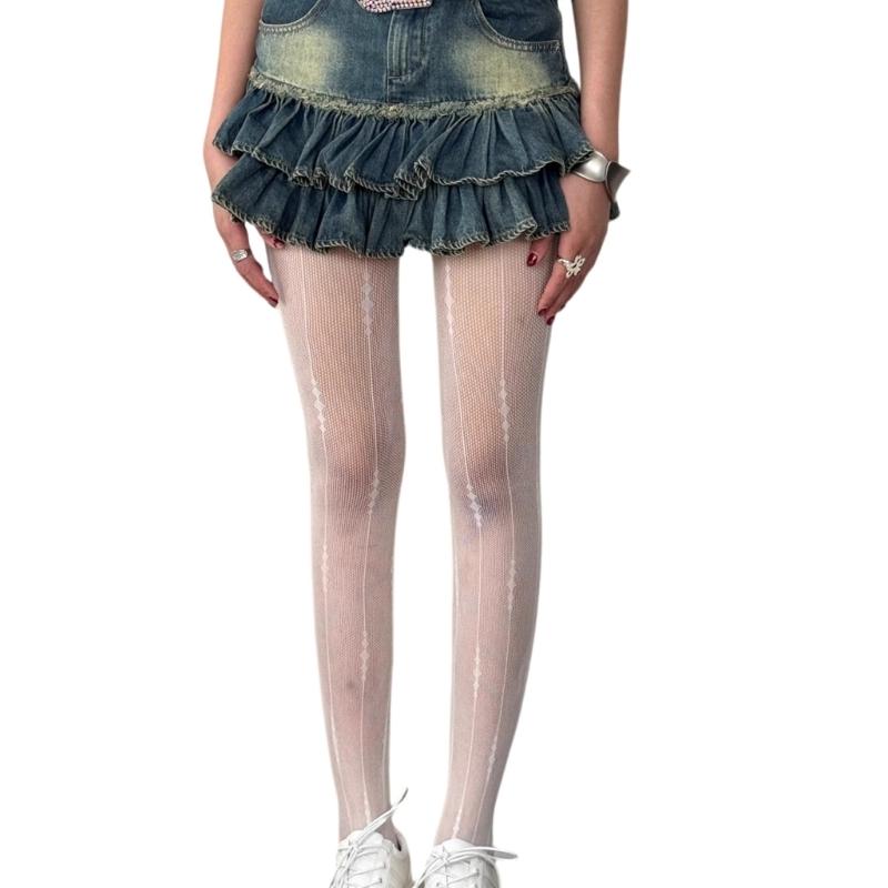 Mesh Fishnet Stockings Tights High Waist Pantyhose Thigh High Stockings Fishnets Tights Patterned Pantyhose for Womens