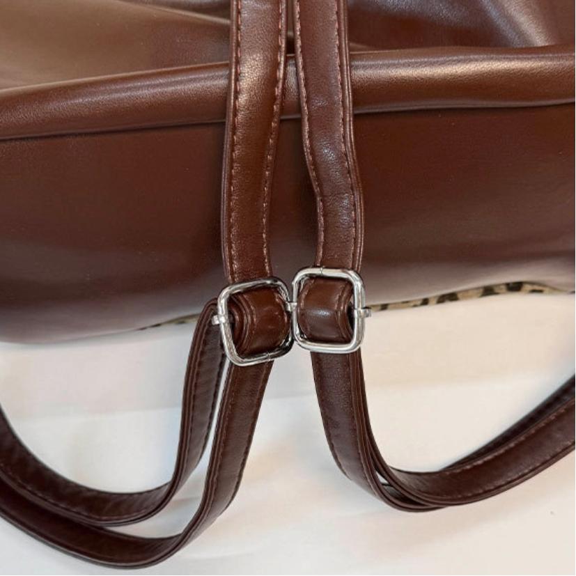 Vintage Leopard Tote Bag For Women Luxury Design Large Capacity Crossbody Bags Casual Fashion Splicing Backpacks