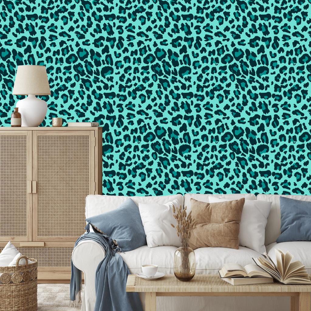Turquoise Animal Skin Wallpaper Turquoise and Mint 50x1000