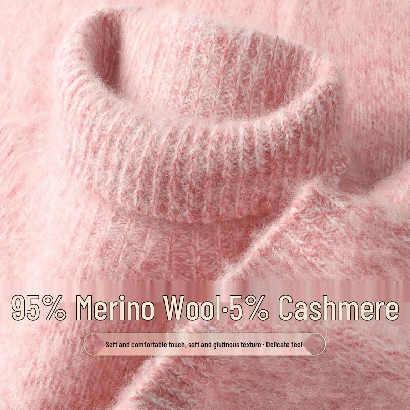 SNOWFLYING Women's Brushed High-Neck Cashmere Blend Sweater