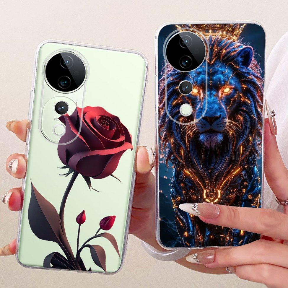 Casing For Vivo S19 Pro Clear Case Aesthetic Luxury Cute Fashion Flower Funny Painted Funda For Vivo S19Pro V2362A Cover