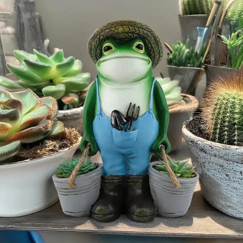 Small Creative Frog Decorative Ornaments Top Quality for Outdoor Courtyard Balcony Garden Succulent Flowerpots Unique Festival