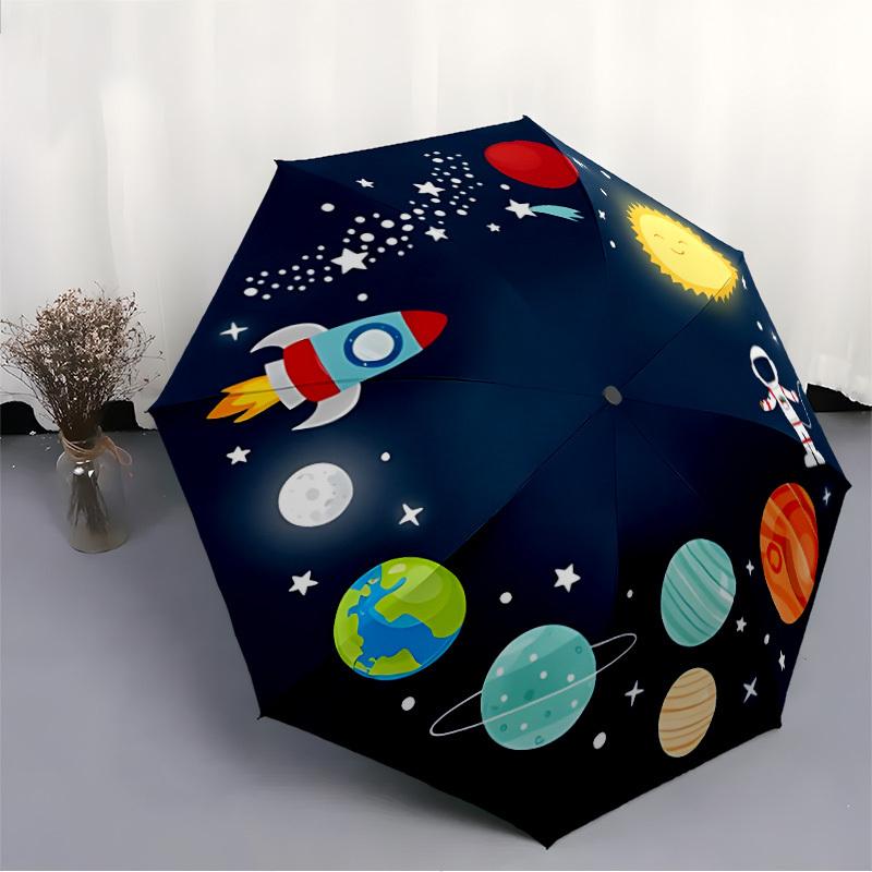 1pc Space Adventure Automatic Open/Close Umbrella, Compact Travel Umbrella, 8-Rib Sturdy Frame - Ideal Gift for Friends Yy251118084
