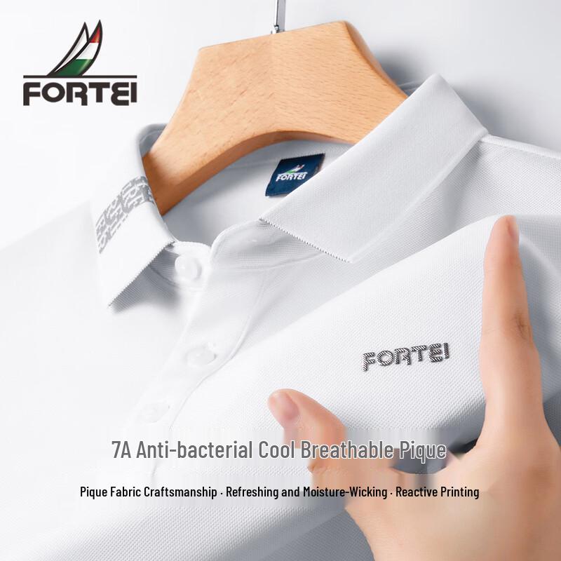 FORTEI Men s 7A Antibacterial Cooling Business Casual Polo Shirt M