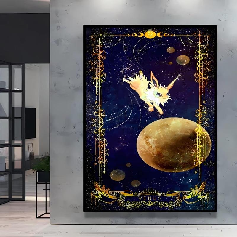 High Quality Canvas Pokemon Flareon Anime Poster Unique Design Cartoon Picture HD Printing Modern Home Living Room Wall Decor