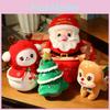 Cute Christmas Plush Animal Adorable Stuffed Deer Snowman And Santa Claus Figure For Home Decor