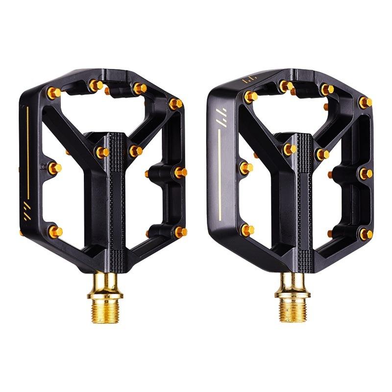 Bicycle Gold Pedals Aluminium Perrin Lightweight Wide Surface Non-slip Road Bike Racing Pedals Mountain Bike Pedals
