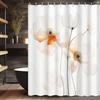 Elegant Abstract Floral Shower Curtain, Grommet Top, Unlined | All-Season Bathroom Decor | Minimalist Design