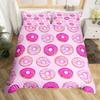 Donuts Bedding Duvet Cover Chocolate Doughnut Bedding Set Black White Comforter Cover Microfiber Whimsical Dessert Quilt Cover