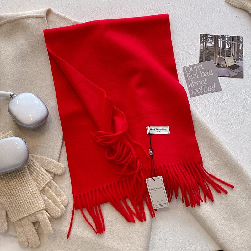 Luxury Cashmere Wool Scarf For Women  Winter Warm Pashmina Thicken Soft Shawl Wrap Stole Daily Use Fashion Elegant Wool Scarf