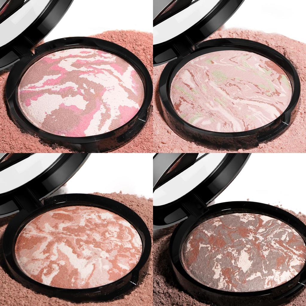 3'ü 1 Arada Pişmiş Pudra Fondöten, Uzun Süre Kalıcı Tam Kapatıcılık, Hafif, Yağ Kontrolü, 24 Saat Görünüm İçin Mat Bitiş, İnce Doku