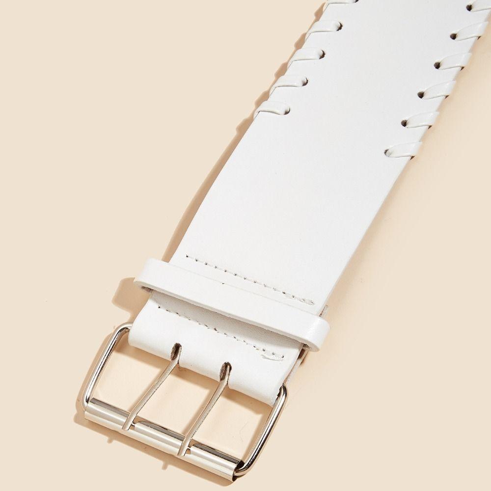 Harajuku Wide Woven Belt Y2K Slimming Belt Fashion Trouser Dress Belts  For Women