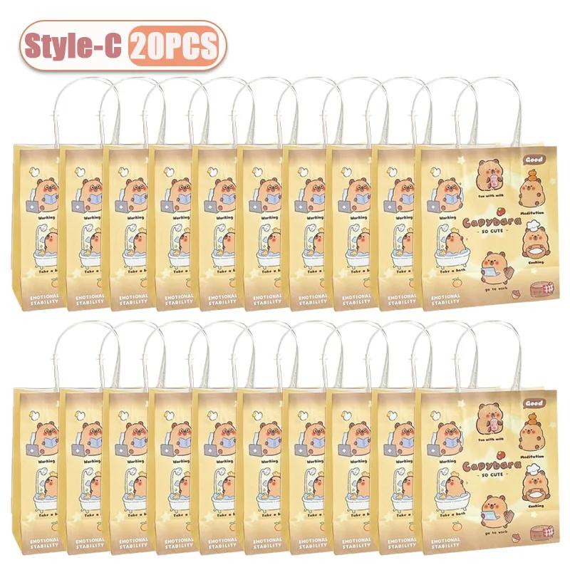 10-60PCS Cartoon Capibala Gift Bag Creative Dolphin Packaging Cute Paper Bags Birthday Shopping Handheld Gift Bag