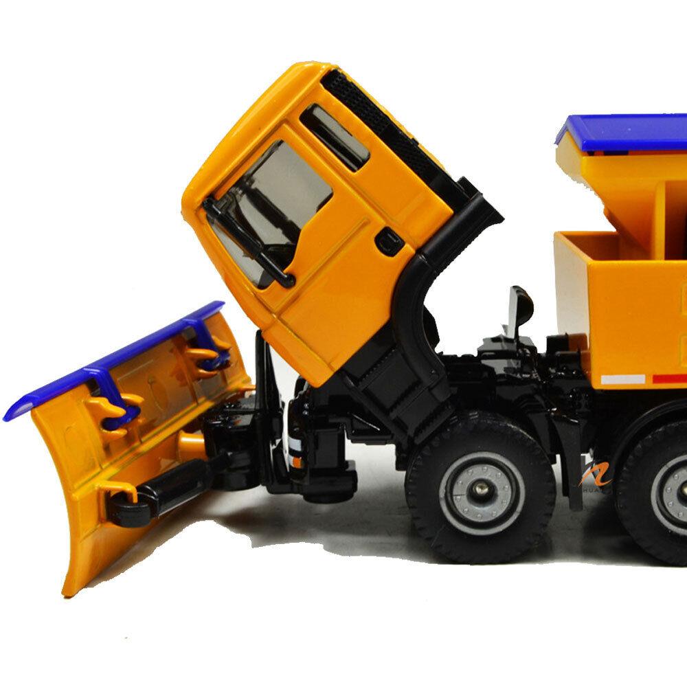 1/50 Toys Car Alloy Model Diecast Snow Sweeper Winter Service Vehicle Removable Cover 8 Wheel Cleaner Tractor Diecast Hobby