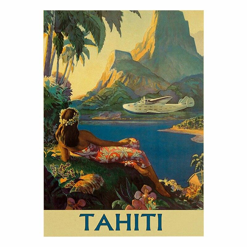Vintage Travel Cities Metal Plaque Signs  Italy Japan Thailand Tahiti Landscapes  Retro Poster Art for Home Bar Pub Club Deco