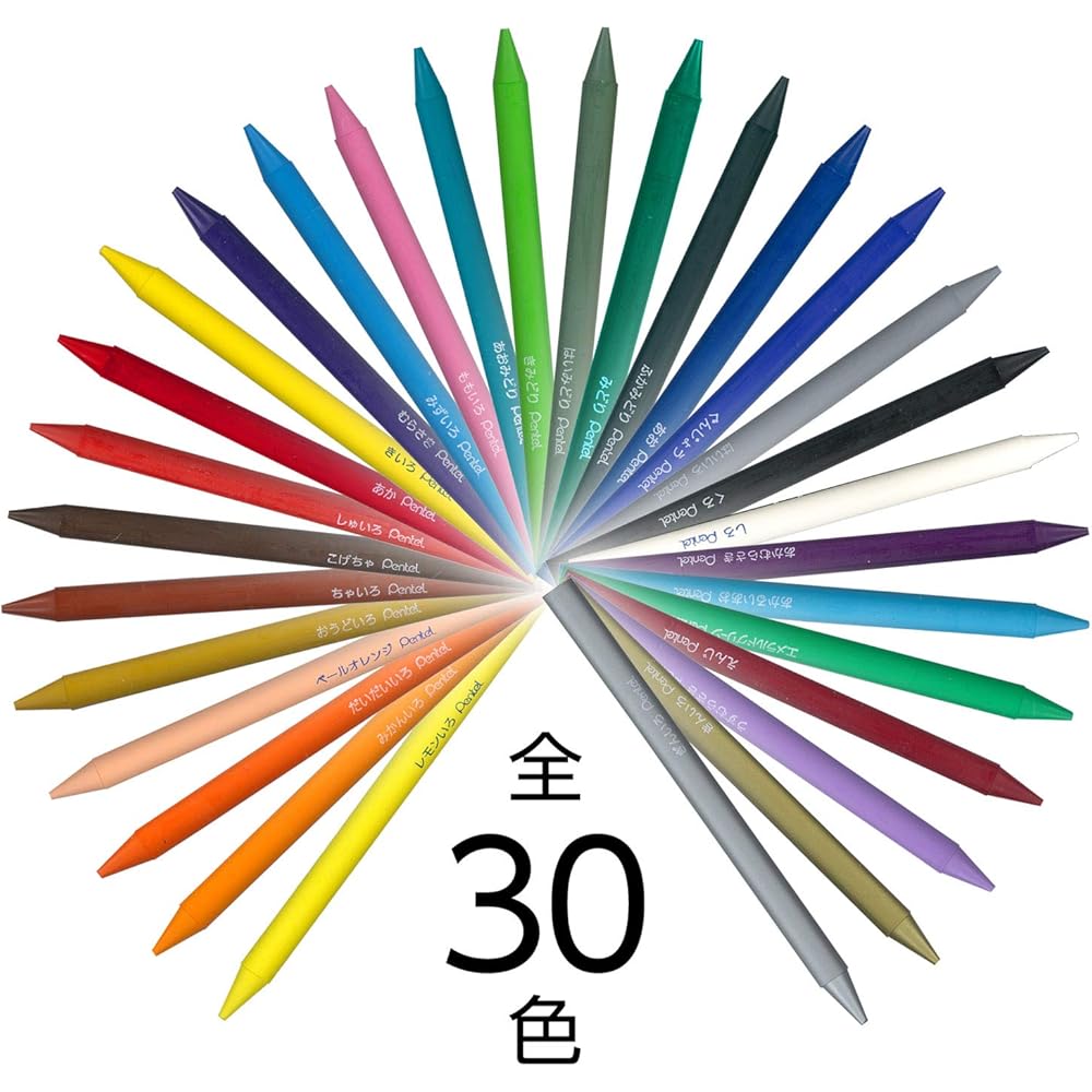 Pentel Crayon Colored Pencils Pastel GC1-30D 30 Colors Art Supplies