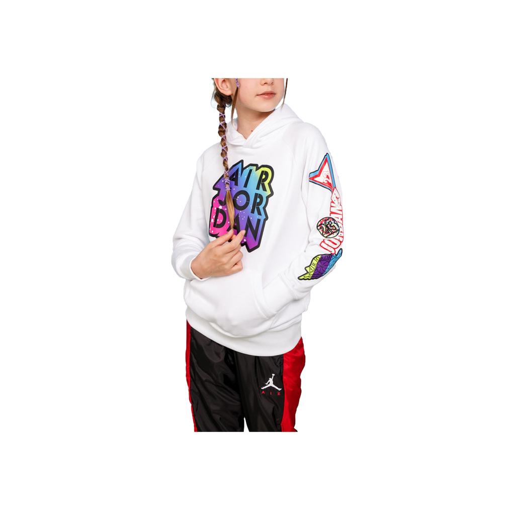 Jordan Letter Print Pattern Comfortable Breathable Warm Fashion Hoodie Kids Hoodies White CV5717-100