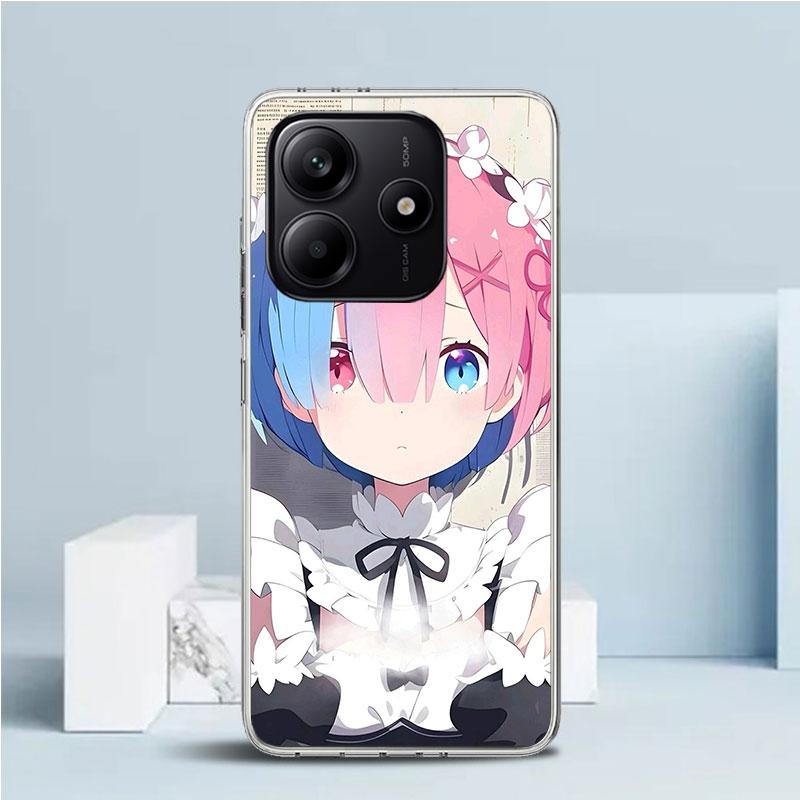 R-Rem Re Zero Anime Soft Cover for Xiaomi Redmi Note 15 14 13 12 Pro Plus Phone Case 14S 11S 11T 11E 10S 10 4G Pattern Shell Red