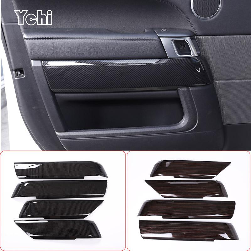 Carbon Fiber Style ABS Plastic Inner Door Decoration Cover Trim For Landrover Range Rover Sport RR Sport 2014-2020 Accessories