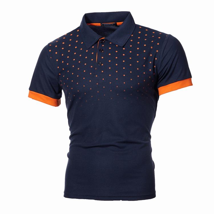 Polo da Uomo Design a Pois Top Casual alla Moda Stile a Contrasto Colore Abbigliamento Comodo da Esterno T-shirt Ampia Abbigliamento Estivo