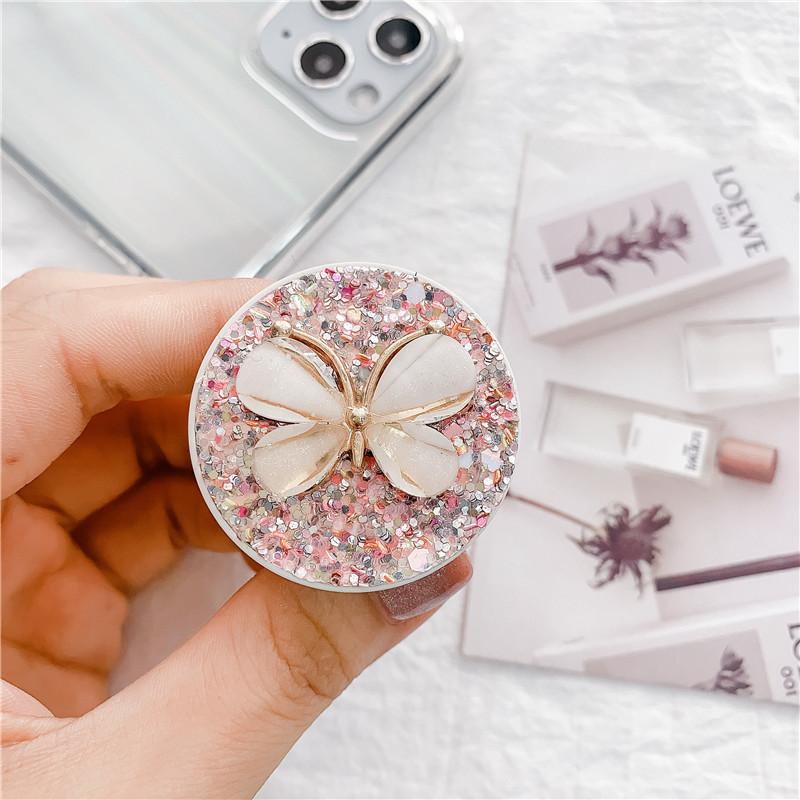 Sequin Glitter Rhinestone Retractable Airbag Bracket Tablet Universal Mobile Phone Bracket Cartoon Cute Paste Lazy Bracket