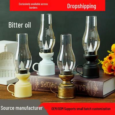 Creative Retro LED Kerosene Lamp: Electronic Candle Night Light & Decorative Desktop Ornament