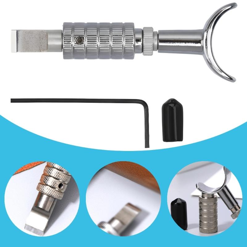 Stainless Steel Swivels Cutter Leather Carving Cutter Adjustable Rotating Carving Cutter Leather Cutting Tool for Craft