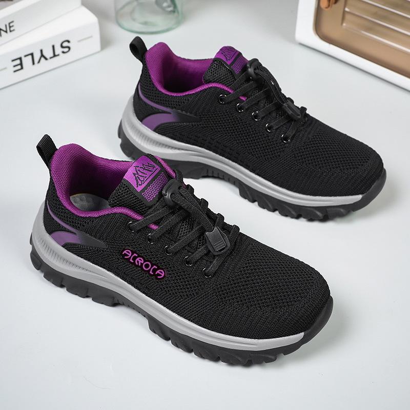 Elderly Shoes Women's Spring and Summer New Breathable Mesh Mother Sports Shoes Non-slip Middle-aged and Elderly Soft-soled Comfortable Walking Shoes