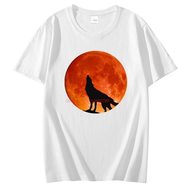 Wolf Moon Funny Shirts Graphic Tee Fashion For Unisex Tops Tshirt New Arrival Goods High Quality Short Sleeve Tee Cotton Tshirt