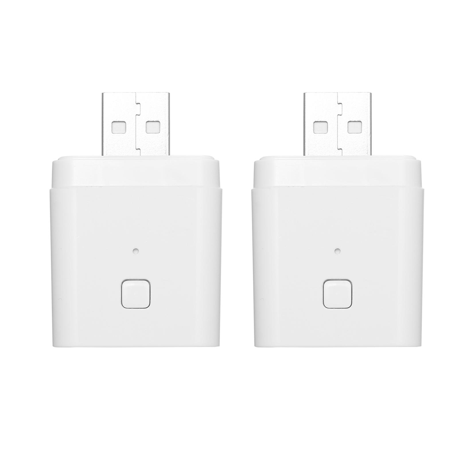 Tuya Micro 5V bezdrôtový USB inteligentný adaptér Flexibilný a prenosný Urobte z USB zariadení inteligentné pomocou Tuya APP Hlasové ovládanie kompatibilné s Alexa Google Home 2pcs biela