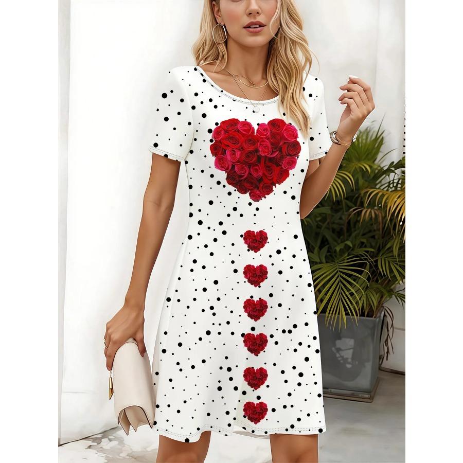 Damenblumen-Tulpendruck-Kleid Fließendes Langes Kleid Niedliche Lässige Event-Kleidung Bohème-Stil Urlaubs-Kleid Y2k Damenbekleidung Oberteil