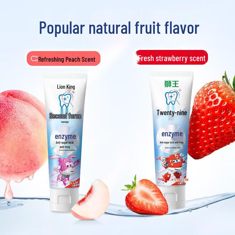 Lion Chilikajia Kids Anti-Cavity Toothpaste (6-12 Yrs) - Strawberry & Peach