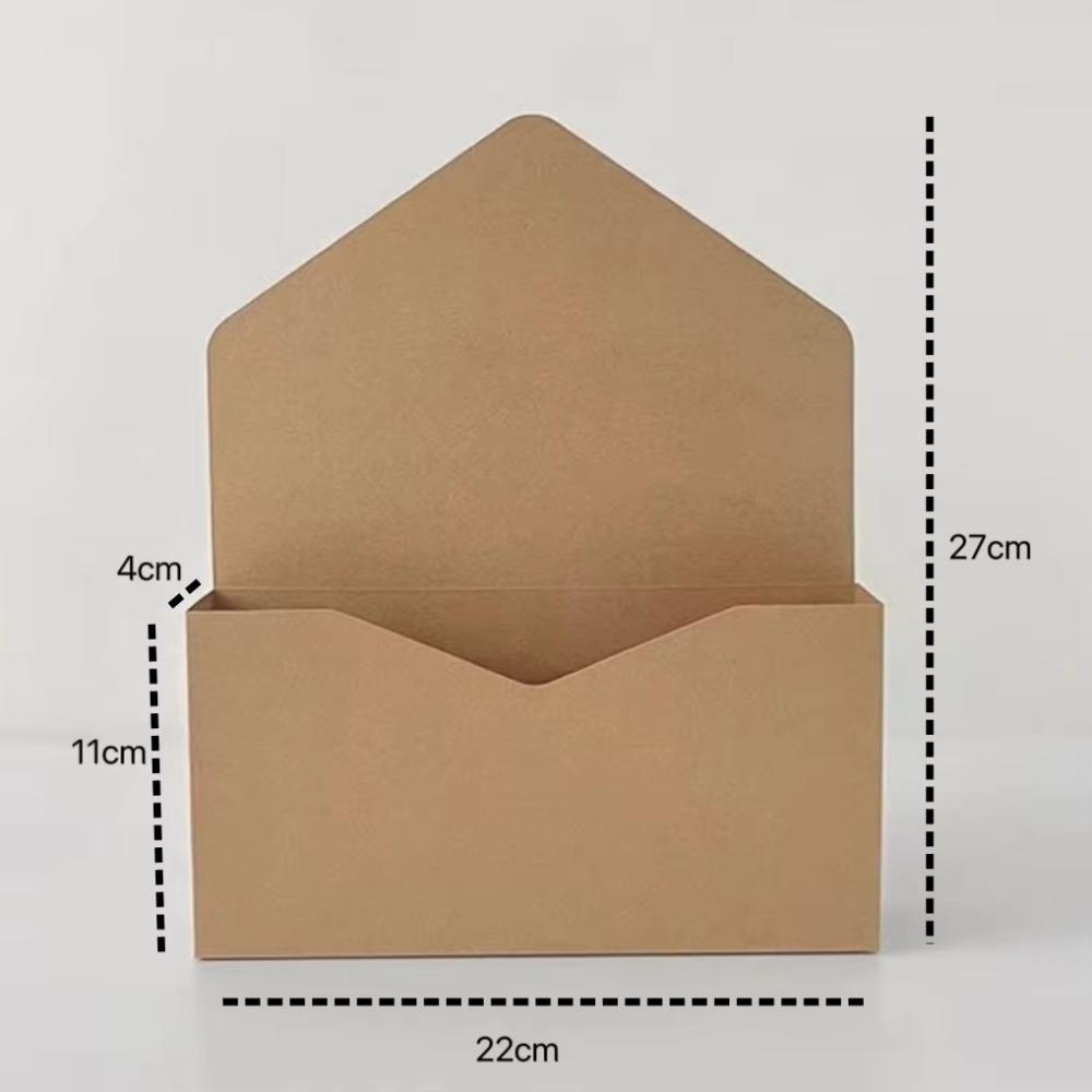 

10PCS Creative Folding Flower Box DIY Large Bouquet Packaging Box Kraft Paper Floral Arrangement Box Floral Shop Home 27-22-4cm коричневий