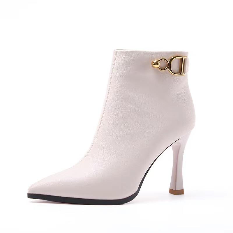 Scarpe con Tacco Alto 9cm Bambini Nuovi alla Moda Tacco Alto, alla Moda, alla Moda, Personalizzato, Tacco Sottile, Punta, Stivaletti Corti Slim e Peluche