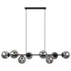 Siena Black Hanging Lamp 8-Flat Graphite Lampshade E14