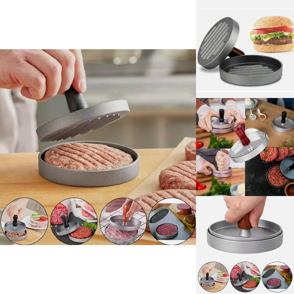 Modern Aluminum Alloy Circular Hamburger Press For Juicy Patties And Rice Balls