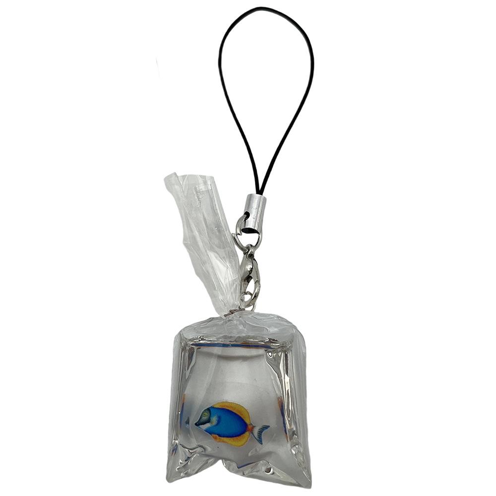 Tropical Fish Resin Keychain - 3D Transparent Goldfish Pendant Decoration