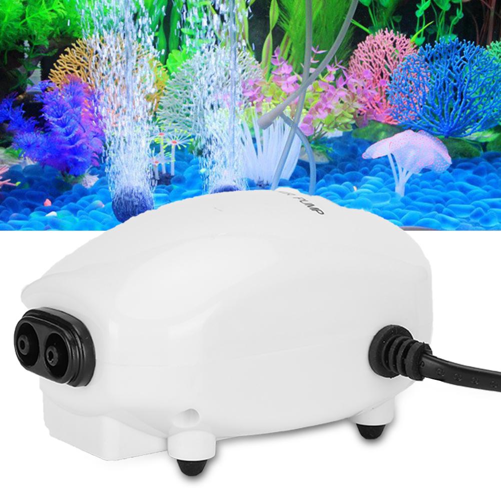 Aquarium Luft Sauerstoffpumpe Fischtank Belüftungsmaschine Leise Doppelausgang