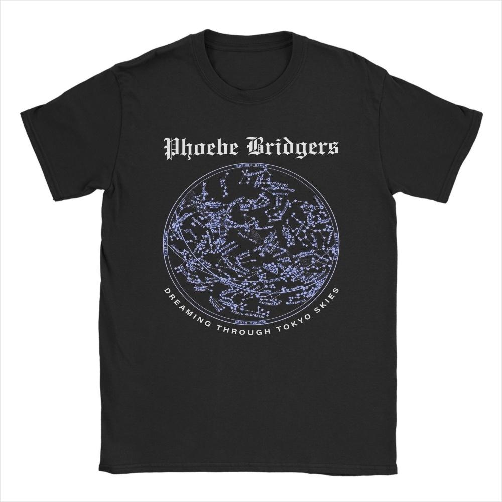 

Чоловіча футболка Phoebe Bridgers Dreaming Through Tokyo Skies Футболки з чистої бавовни Смішні футболки з коротким рукавом і круглим вирізом Великого розміру XXXXXL чорний