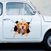 3D Dog Crack Sticker PVC Plastic Sticker Car Window Decal Laptop Funny Decals