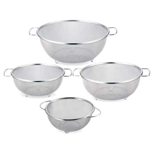 Kanei Kogyo Shapeline Handled Round Colander, 22cm, SH-008, Made In Japan