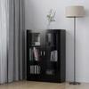 Display Cabinet - VidaXL - 802751 - Black - Engineered Wood - 3 Shelves - 82.5x30.5x115 Cm