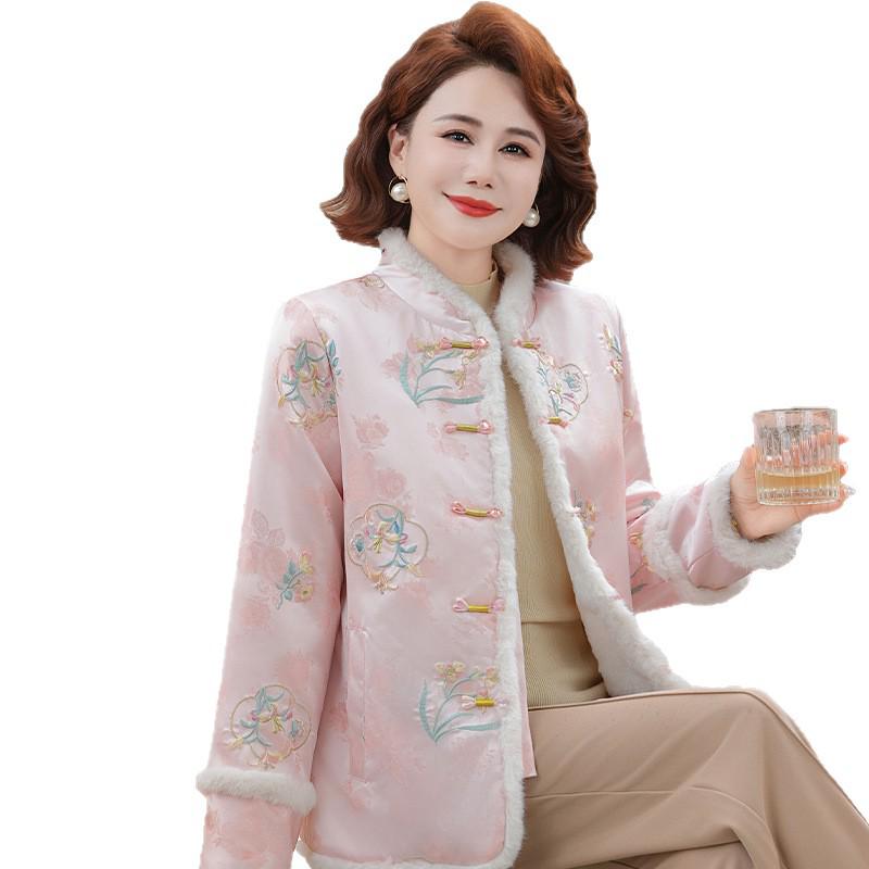 Thickened Retro Chinese-Style Cotton Jacket with Frog Buttons