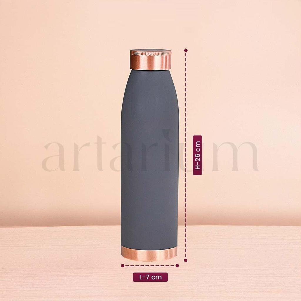 1 Liter Kupferflasche Auslaufsicher Ungiftig BPA-frei Mit Antioxidativen Eigenschaften Grau (Kupferflasche Graue Farbe)