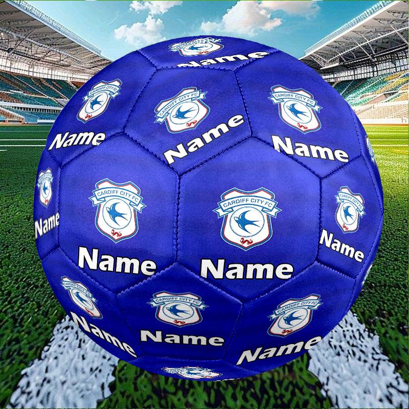 Custom Name Personalized Cardiff City FC Print Size 5 Soccer Ball Training & Match Football, for Team, Kicking, Gift for Football Enthusiasts