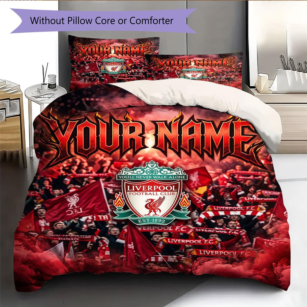Custom Name,LFC Glory Era Pattern Bedding Home Decoration Birthday Gift ( 1 duvet cover + 2 pillowcase, without core),fan merchandise.