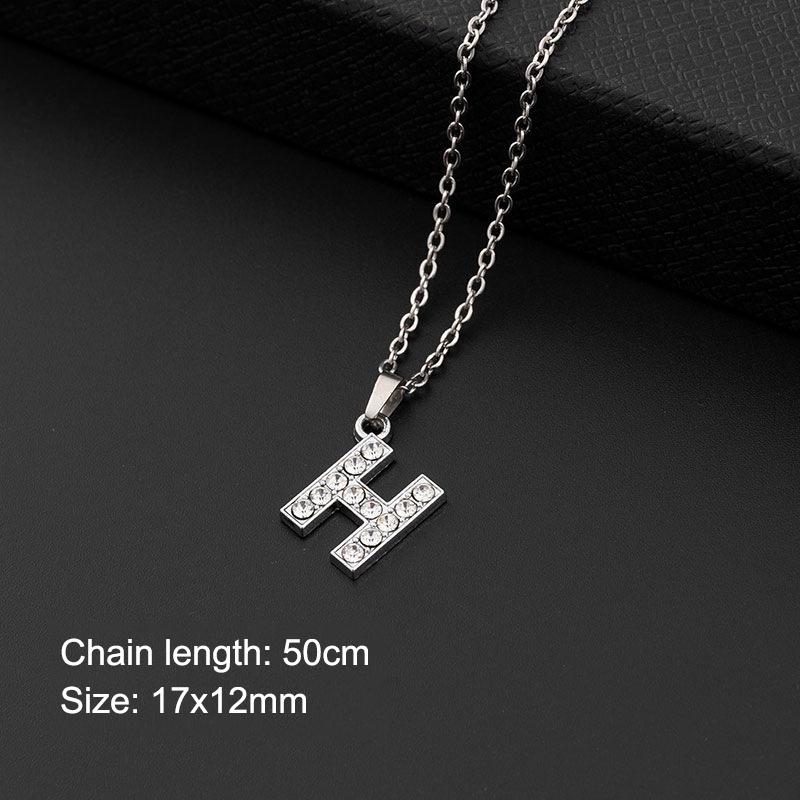 Women Shining Zircon A Z Letter Pendant Necklace 1Pcs Adjustable Clavicle Chain Personalized Jewelry for Birthday Present