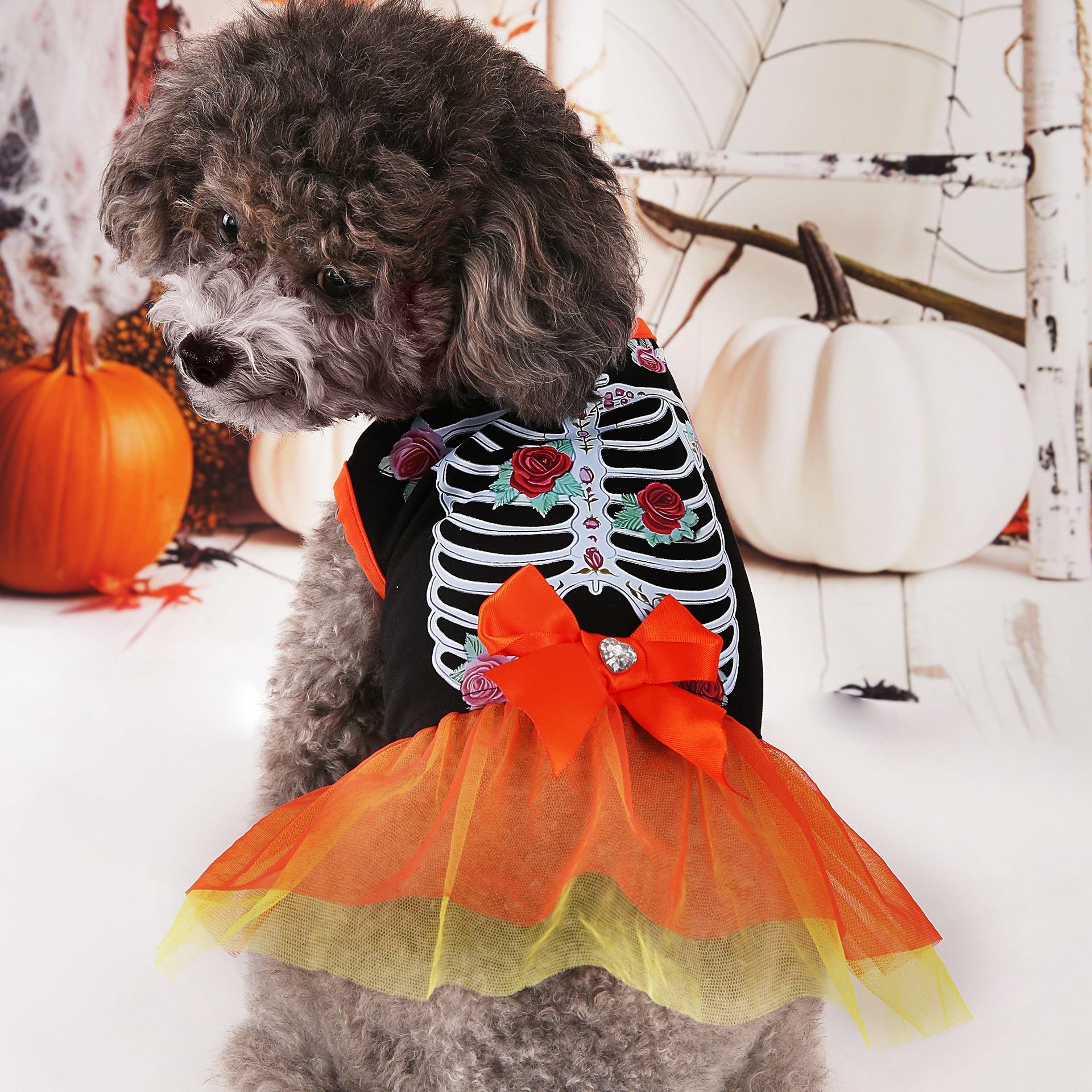 Halloween Skeleton Dog Coat Jacket for Small Pets Puppy Kitten Winter Outfit dog costumecostume XS